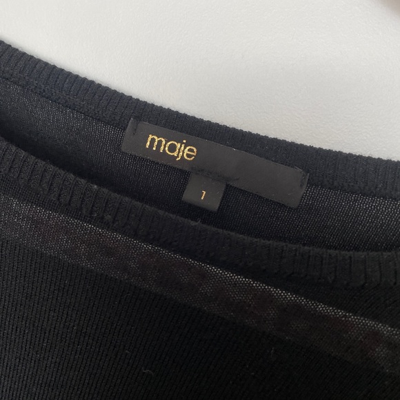 Maje extra fine wool top with lace detail - Picture 4 of 9